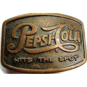 Pepsi Belt Buckle Vintage Used? Bronze Color Pepsi-Cola Hits The Spot Advertise